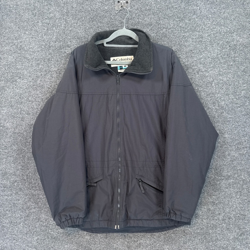 Columbia Interchange Jacket Womens Medium Black Fleece Lined Full Zip Outdoor